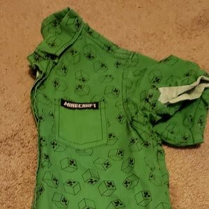 Mind craft button up boys shirt